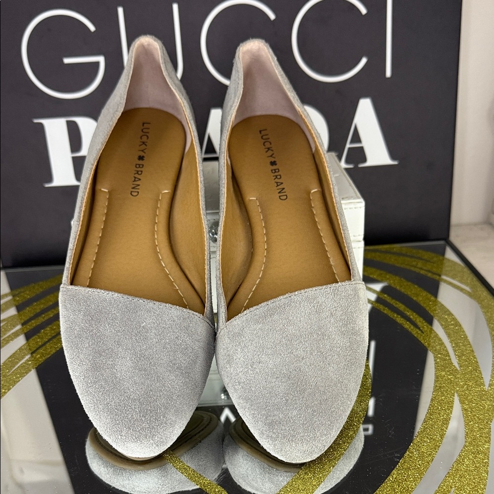 Lucky Brand Women's Gray Suede Flats